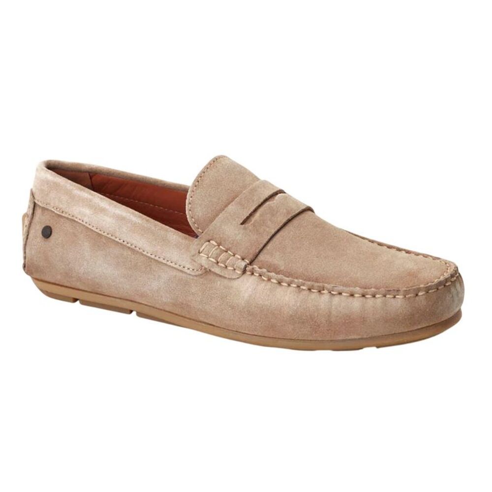 Base London Mens Collins Driver Suede Loafers / Sand